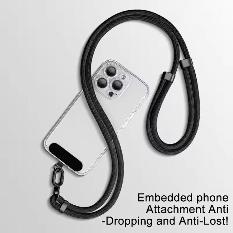 XDcase 7mm Polyester Rope Stainless Steel Sheet Adjustable Crossbody Mobile Phone Lanyard