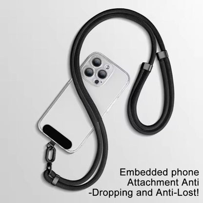 XDcase 7mm Polyester Rope Stainless Steel Sheet Adjustable Crossbody Mobile Phone Lanyard