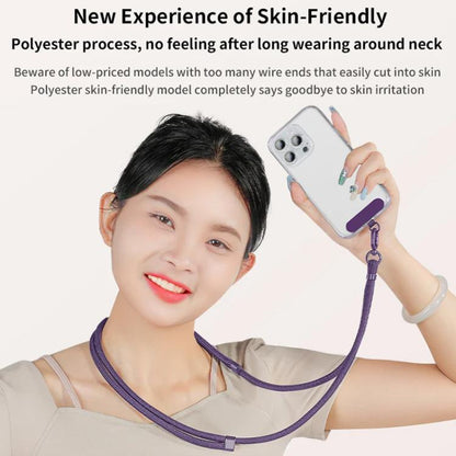 XDcase 7mm Polyester Rope Stainless Steel Sheet Adjustable Crossbody Mobile Phone Lanyard