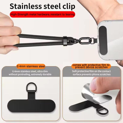 XDcase 7mm Polyester Rope Stainless Steel Sheet Adjustable Crossbody Mobile Phone Lanyard