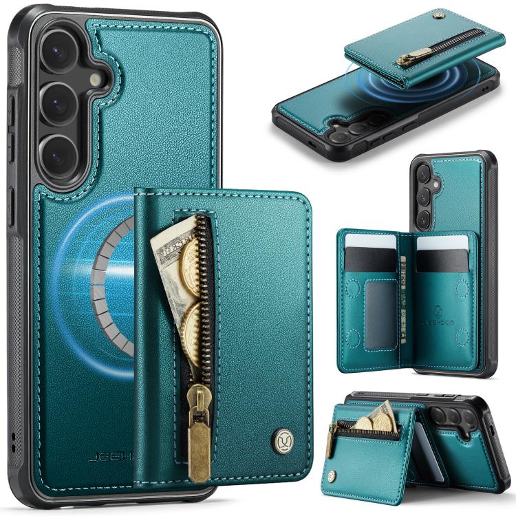 JEEHOOD J12 Exquisite RFID MagSafe Zipper Card Bag Phone Case, For Galaxy S26 FE 5G, For Samsung Galaxy S26+ 5G, For Samsung Galaxy S26 Ultra 5G, For Samsung Galaxy S26 5G, For Samsung Galaxy S25 FE 5G, For Samsung Galaxy S25 Edge 5G                   ...