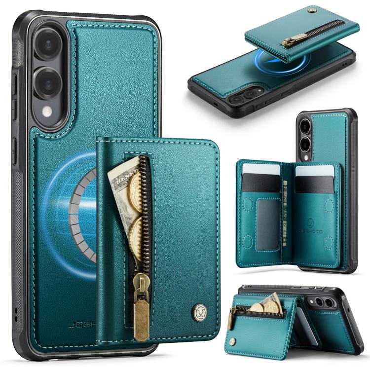 JEEHOOD J12 Exquisite RFID MagSafe Zipper Card Bag Phone Case, For Galaxy S26 FE 5G, For Samsung Galaxy S26+ 5G, For Samsung Galaxy S26 Ultra 5G, For Samsung Galaxy S26 5G, For Samsung Galaxy S25 FE 5G, For Samsung Galaxy S25 Edge 5G                   ...