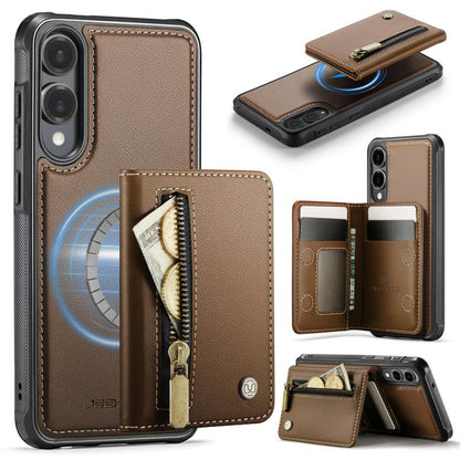 JEEHOOD J12 Exquisite RFID MagSafe Zipper Card Bag Phone Case, For Galaxy S26 FE 5G, For Samsung Galaxy S26+ 5G, For Samsung Galaxy S26 Ultra 5G, For Samsung Galaxy S26 5G, For Samsung Galaxy S25 FE 5G, For Samsung Galaxy S25 Edge 5G                   ...
