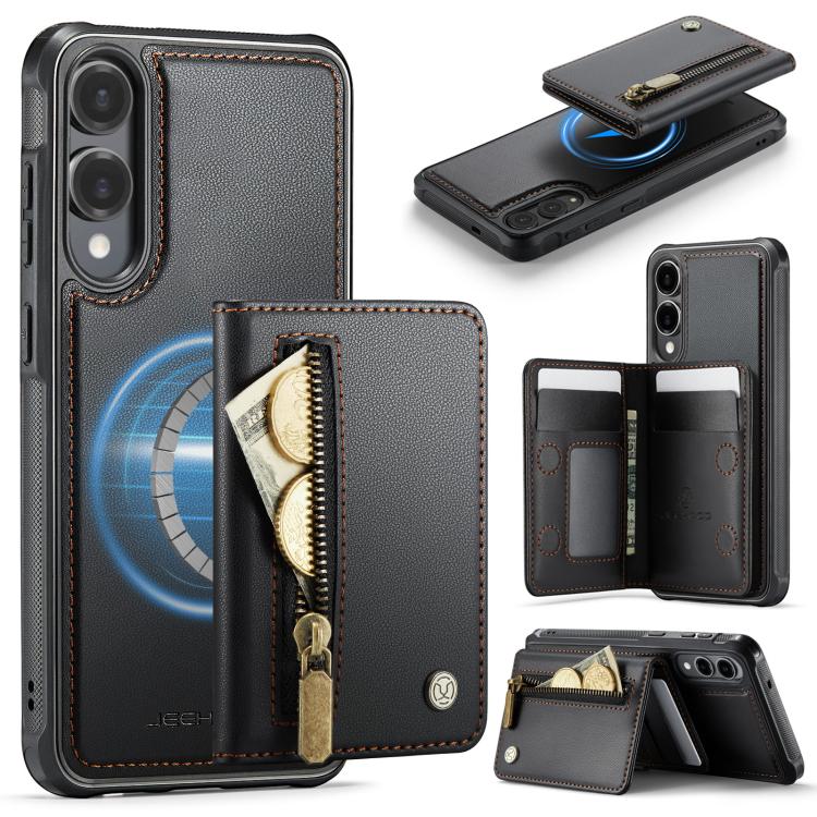 JEEHOOD J12 Exquisite RFID MagSafe Zipper Card Bag Phone Case, For Galaxy S26 FE 5G, For Samsung Galaxy S26+ 5G, For Samsung Galaxy S26 Ultra 5G, For Samsung Galaxy S26 5G, For Samsung Galaxy S25 FE 5G, For Samsung Galaxy S25 Edge 5G                   ...