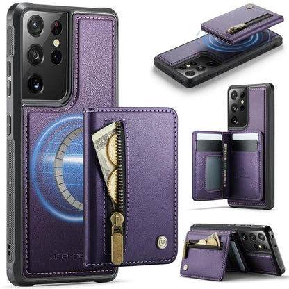 JEEHOOD J12 Exquisite RFID MagSafe Zipper Card Bag Phone Case, For Galaxy S26 FE 5G, For Samsung Galaxy S26+ 5G, For Samsung Galaxy S26 Ultra 5G, For Samsung Galaxy S26 5G, For Samsung Galaxy S25 FE 5G, For Samsung Galaxy S25 Edge 5G                   ...