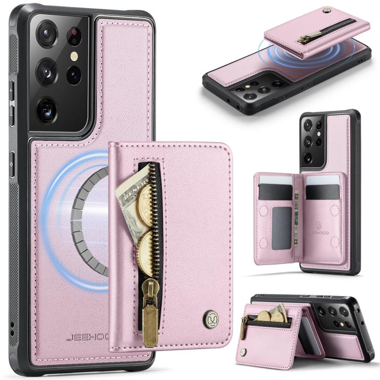 JEEHOOD J12 Exquisite RFID MagSafe Zipper Card Bag Phone Case, For Galaxy S26 FE 5G, For Samsung Galaxy S26+ 5G, For Samsung Galaxy S26 Ultra 5G, For Samsung Galaxy S26 5G, For Samsung Galaxy S25 FE 5G, For Samsung Galaxy S25 Edge 5G                   ...