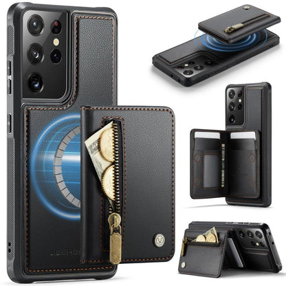 JEEHOOD J12 Exquisite RFID MagSafe Zipper Card Bag Phone Case, For Galaxy S26 FE 5G, For Samsung Galaxy S26+ 5G, For Samsung Galaxy S26 Ultra 5G, For Samsung Galaxy S26 5G, For Samsung Galaxy S25 FE 5G, For Samsung Galaxy S25 Edge 5G                   ...