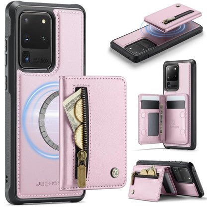 JEEHOOD J12 Exquisite RFID MagSafe Zipper Card Bag Phone Case, For Samsung Galaxy S20 FE 5G, For Samsung Galaxy S20 Ultra 5G, For Samsung Galaxy S20, For Samsung Galaxy S20+