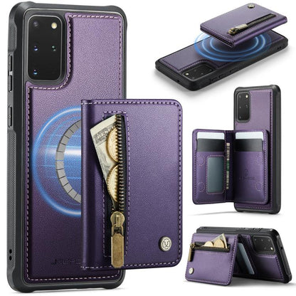 JEEHOOD J12 Exquisite RFID MagSafe Zipper Card Bag Phone Case, For Samsung Galaxy S20 FE 5G, For Samsung Galaxy S20 Ultra 5G, For Samsung Galaxy S20, For Samsung Galaxy S20+