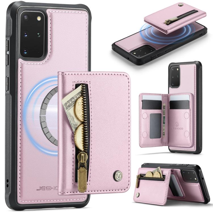 JEEHOOD J12 Exquisite RFID MagSafe Zipper Card Bag Phone Case, For Samsung Galaxy S20 FE 5G, For Samsung Galaxy S20 Ultra 5G, For Samsung Galaxy S20, For Samsung Galaxy S20+