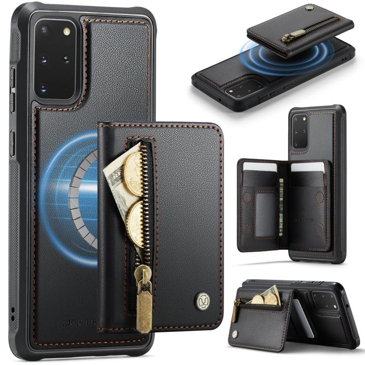 JEEHOOD J12 Exquisite RFID MagSafe Zipper Card Bag Phone Case, For Samsung Galaxy S20 FE 5G, For Samsung Galaxy S20 Ultra 5G, For Samsung Galaxy S20, For Samsung Galaxy S20+