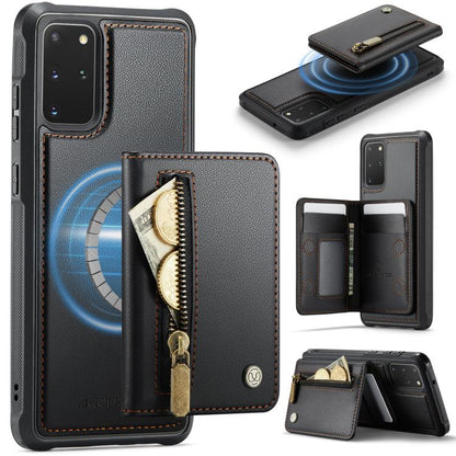 JEEHOOD J12 Exquisite RFID MagSafe Zipper Card Bag Phone Case, For Samsung Galaxy S20 FE 5G, For Samsung Galaxy S20 Ultra 5G, For Samsung Galaxy S20, For Samsung Galaxy S20+