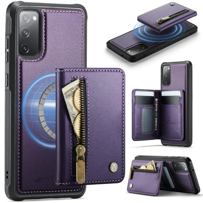 JEEHOOD J12 Exquisite RFID MagSafe Zipper Card Bag Phone Case, For Samsung Galaxy S20 FE 5G, For Samsung Galaxy S20 Ultra 5G, For Samsung Galaxy S20, For Samsung Galaxy S20+