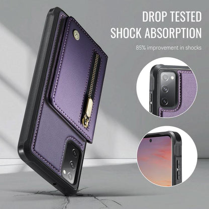 JEEHOOD J12 Exquisite RFID MagSafe Zipper Card Bag Phone Case, For Samsung Galaxy S20 FE 5G, For Samsung Galaxy S20 Ultra 5G, For Samsung Galaxy S20, For Samsung Galaxy S20+