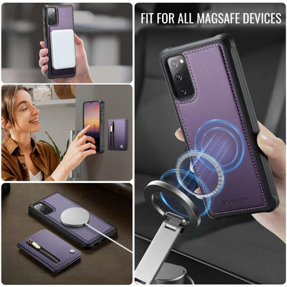 JEEHOOD J12 Exquisite RFID MagSafe Zipper Card Bag Phone Case, For Samsung Galaxy S20 FE 5G, For Samsung Galaxy S20 Ultra 5G, For Samsung Galaxy S20, For Samsung Galaxy S20+