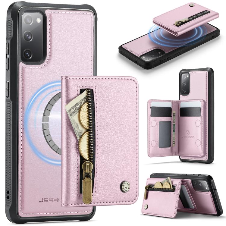 JEEHOOD J12 Exquisite RFID MagSafe Zipper Card Bag Phone Case, For Samsung Galaxy S20 FE 5G, For Samsung Galaxy S20 Ultra 5G, For Samsung Galaxy S20, For Samsung Galaxy S20+