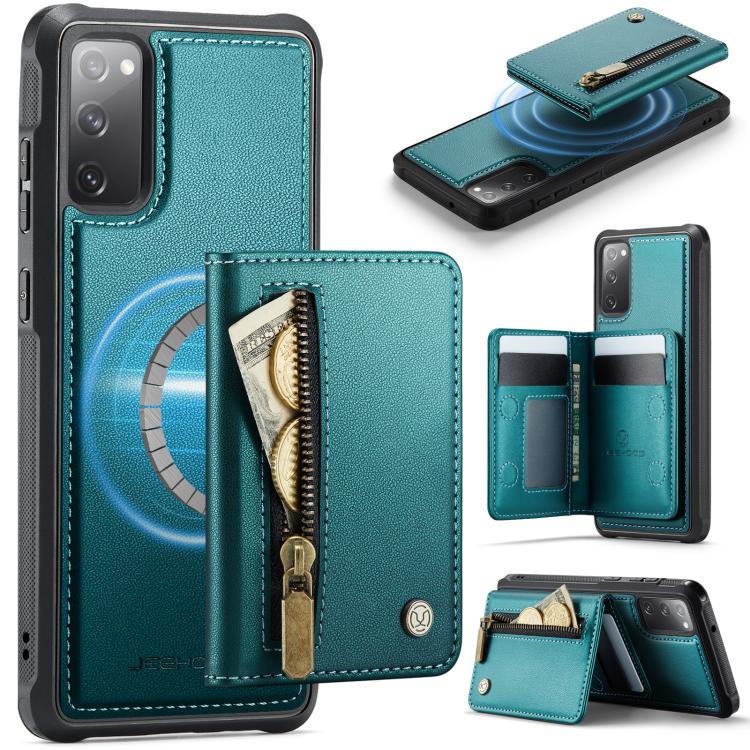 JEEHOOD J12 Exquisite RFID MagSafe Zipper Card Bag Phone Case, For Samsung Galaxy S20 FE 5G, For Samsung Galaxy S20 Ultra 5G, For Samsung Galaxy S20, For Samsung Galaxy S20+