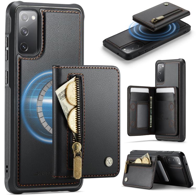 JEEHOOD J12 Exquisite RFID MagSafe Zipper Card Bag Phone Case, For Samsung Galaxy S20 FE 5G, For Samsung Galaxy S20 Ultra 5G, For Samsung Galaxy S20, For Samsung Galaxy S20+