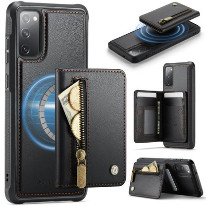 JEEHOOD J12 Exquisite RFID MagSafe Zipper Card Bag Phone Case, For Samsung Galaxy S20 FE 5G, For Samsung Galaxy S20 Ultra 5G, For Samsung Galaxy S20, For Samsung Galaxy S20+