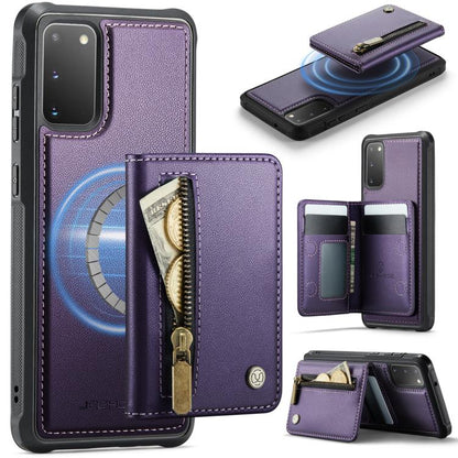 JEEHOOD J12 Exquisite RFID MagSafe Zipper Card Bag Phone Case, For Samsung Galaxy S20 FE 5G, For Samsung Galaxy S20 Ultra 5G, For Samsung Galaxy S20, For Samsung Galaxy S20+
