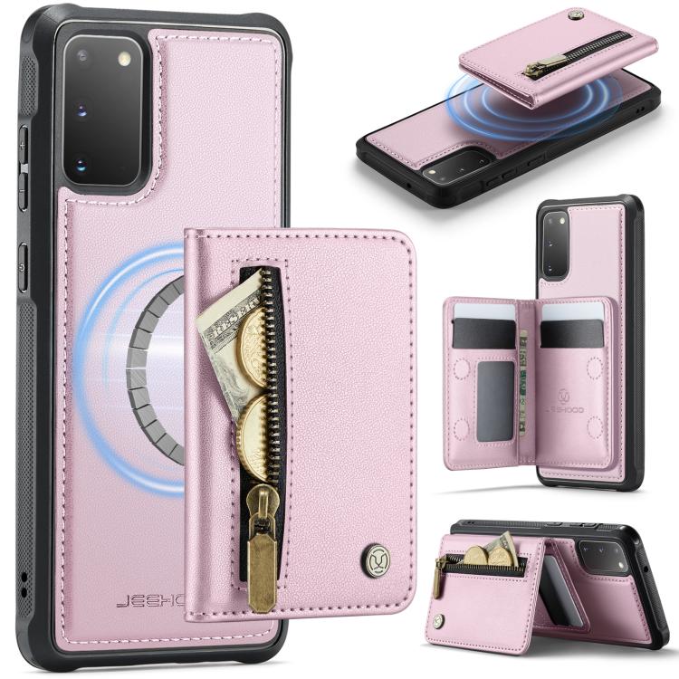 JEEHOOD J12 Exquisite RFID MagSafe Zipper Card Bag Phone Case, For Samsung Galaxy S20 FE 5G, For Samsung Galaxy S20 Ultra 5G, For Samsung Galaxy S20, For Samsung Galaxy S20+