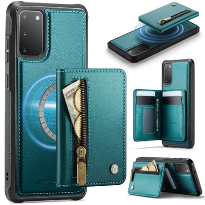 JEEHOOD J12 Exquisite RFID MagSafe Zipper Card Bag Phone Case, For Samsung Galaxy S20 FE 5G, For Samsung Galaxy S20 Ultra 5G, For Samsung Galaxy S20, For Samsung Galaxy S20+