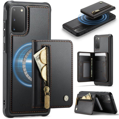 JEEHOOD J12 Exquisite RFID MagSafe Zipper Card Bag Phone Case, For Samsung Galaxy S20 FE 5G, For Samsung Galaxy S20 Ultra 5G, For Samsung Galaxy S20, For Samsung Galaxy S20+
