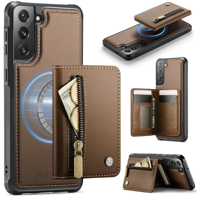 JEEHOOD J12 Exquisite RFID MagSafe Zipper Card Bag Phone Case, For Galaxy S26 FE 5G, For Samsung Galaxy S26+ 5G, For Samsung Galaxy S26 Ultra 5G, For Samsung Galaxy S26 5G, For Samsung Galaxy S25 FE 5G, For Samsung Galaxy S25 Edge 5G                   ...