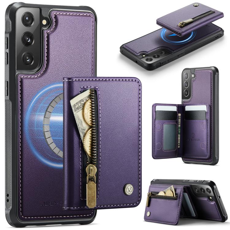 JEEHOOD J12 Exquisite RFID MagSafe Zipper Card Bag Phone Case, For Galaxy S26 FE 5G, For Samsung Galaxy S26+ 5G, For Samsung Galaxy S26 Ultra 5G, For Samsung Galaxy S26 5G, For Samsung Galaxy S25 FE 5G, For Samsung Galaxy S25 Edge 5G                   ...