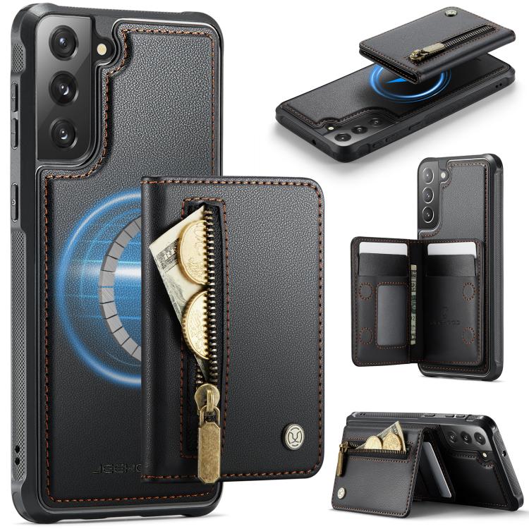 JEEHOOD J12 Exquisite RFID MagSafe Zipper Card Bag Phone Case, For Galaxy S26 FE 5G, For Samsung Galaxy S26+ 5G, For Samsung Galaxy S26 Ultra 5G, For Samsung Galaxy S26 5G, For Samsung Galaxy S25 FE 5G, For Samsung Galaxy S25 Edge 5G                   ...
