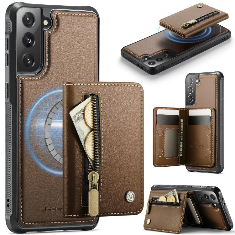 JEEHOOD J12 Exquisite RFID MagSafe Zipper Card Bag Phone Case, For Galaxy S26 FE 5G, For Samsung Galaxy S26+ 5G, For Samsung Galaxy S26 Ultra 5G, For Samsung Galaxy S26 5G, For Samsung Galaxy S25 FE 5G, For Samsung Galaxy S25 Edge 5G                   ...