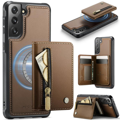 JEEHOOD J12 Exquisite RFID MagSafe Zipper Card Bag Phone Case, For Galaxy S26 FE 5G, For Samsung Galaxy S26+ 5G, For Samsung Galaxy S26 Ultra 5G, For Samsung Galaxy S26 5G, For Samsung Galaxy S25 FE 5G, For Samsung Galaxy S25 Edge 5G                   ...