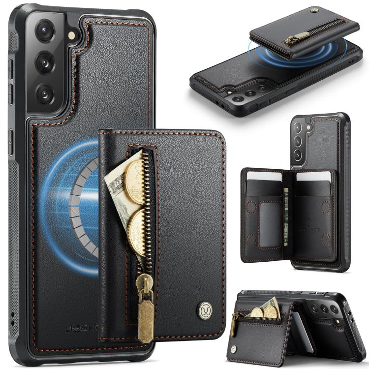 JEEHOOD J12 Exquisite RFID MagSafe Zipper Card Bag Phone Case, For Galaxy S26 FE 5G, For Samsung Galaxy S26+ 5G, For Samsung Galaxy S26 Ultra 5G, For Samsung Galaxy S26 5G, For Samsung Galaxy S25 FE 5G, For Samsung Galaxy S25 Edge 5G                   ...