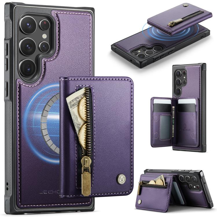 JEEHOOD J12 Exquisite RFID MagSafe Zipper Card Bag Phone Case, For Galaxy S26 FE 5G, For Samsung Galaxy S26+ 5G, For Samsung Galaxy S26 Ultra 5G, For Samsung Galaxy S26 5G, For Samsung Galaxy S25 FE 5G, For Samsung Galaxy S25 Edge 5G                   ...
