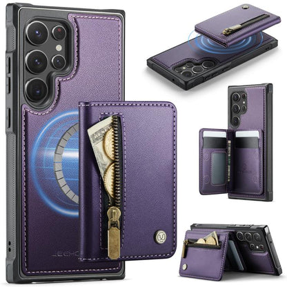 JEEHOOD J12 Exquisite RFID MagSafe Zipper Card Bag Phone Case, For Galaxy S26 FE 5G, For Samsung Galaxy S26+ 5G, For Samsung Galaxy S26 Ultra 5G, For Samsung Galaxy S26 5G, For Samsung Galaxy S25 FE 5G, For Samsung Galaxy S25 Edge 5G                   ...