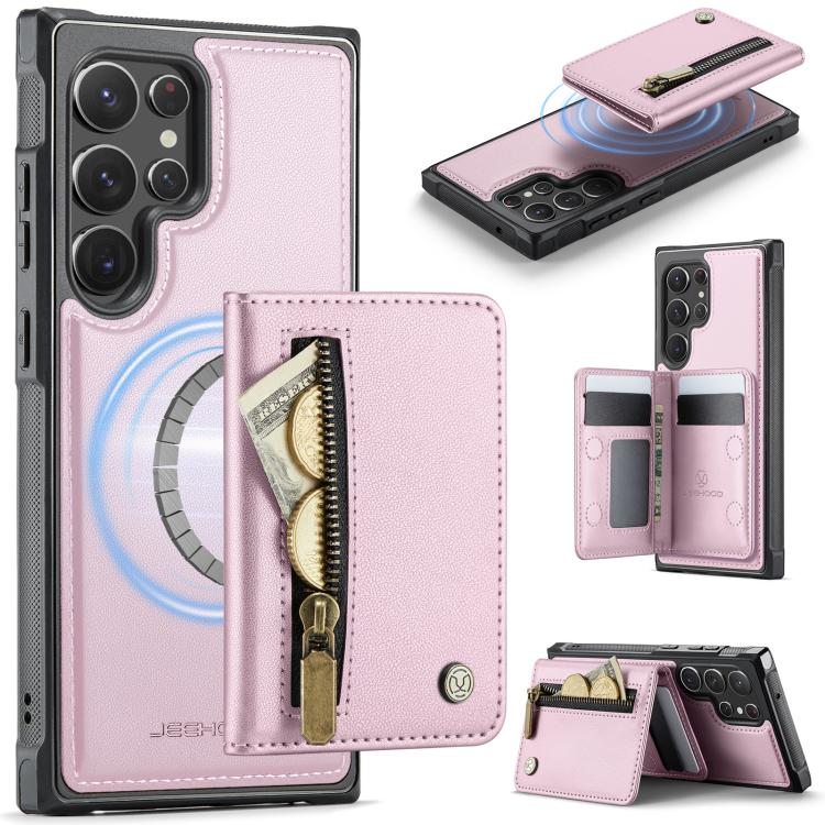 JEEHOOD J12 Exquisite RFID MagSafe Zipper Card Bag Phone Case, For Galaxy S26 FE 5G, For Samsung Galaxy S26+ 5G, For Samsung Galaxy S26 Ultra 5G, For Samsung Galaxy S26 5G, For Samsung Galaxy S25 FE 5G, For Samsung Galaxy S25 Edge 5G                   ...