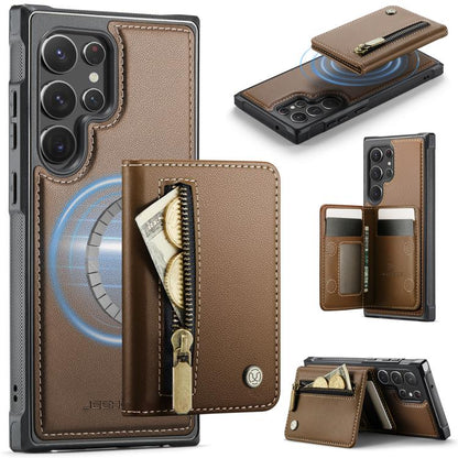 JEEHOOD J12 Exquisite RFID MagSafe Zipper Card Bag Phone Case, For Galaxy S26 FE 5G, For Samsung Galaxy S26+ 5G, For Samsung Galaxy S26 Ultra 5G, For Samsung Galaxy S26 5G, For Samsung Galaxy S25 FE 5G, For Samsung Galaxy S25 Edge 5G                   ...