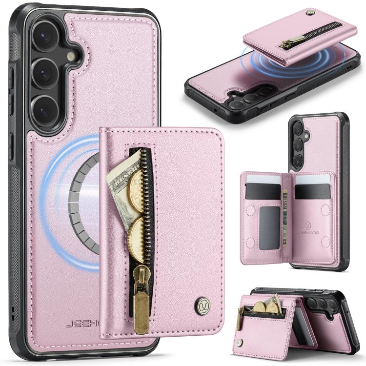 JEEHOOD J12 Exquisite RFID MagSafe Zipper Card Bag Phone Case, For Galaxy S26 FE 5G, For Samsung Galaxy S26+ 5G, For Samsung Galaxy S26 Ultra 5G, For Samsung Galaxy S26 5G, For Samsung Galaxy S25 FE 5G, For Samsung Galaxy S25 Edge 5G                   ...