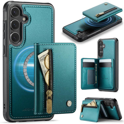 JEEHOOD J12 Exquisite RFID MagSafe Zipper Card Bag Phone Case, For Galaxy S26 FE 5G, For Samsung Galaxy S26+ 5G, For Samsung Galaxy S26 Ultra 5G, For Samsung Galaxy S26 5G, For Samsung Galaxy S25 FE 5G, For Samsung Galaxy S25 Edge 5G                   ...
