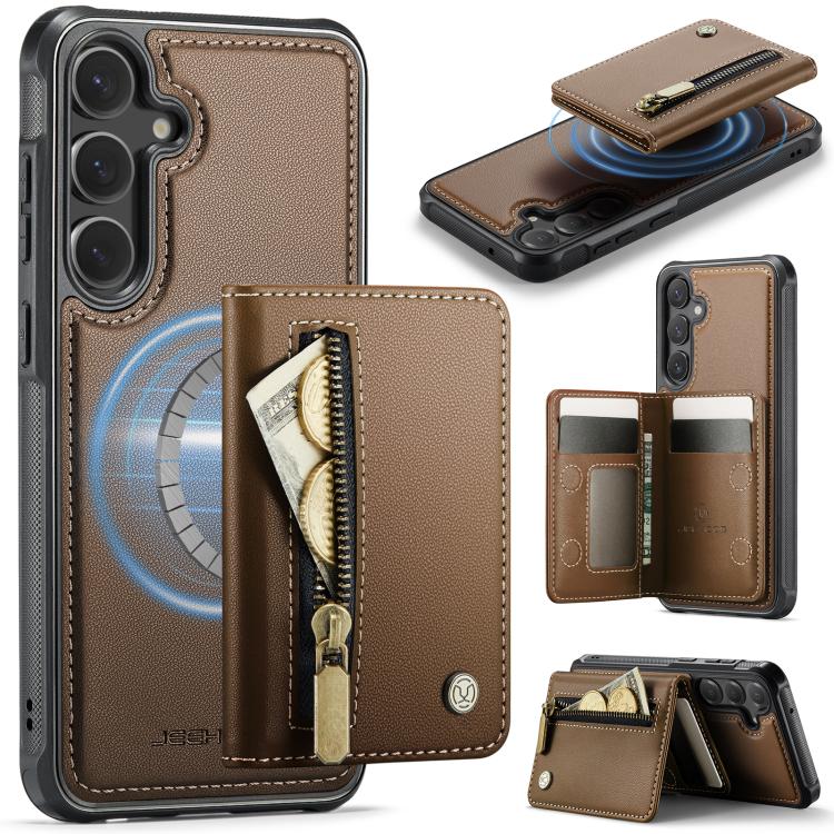 JEEHOOD J12 Exquisite RFID MagSafe Zipper Card Bag Phone Case, For Galaxy S26 FE 5G, For Samsung Galaxy S26+ 5G, For Samsung Galaxy S26 Ultra 5G, For Samsung Galaxy S26 5G, For Samsung Galaxy S25 FE 5G, For Samsung Galaxy S25 Edge 5G                   ...