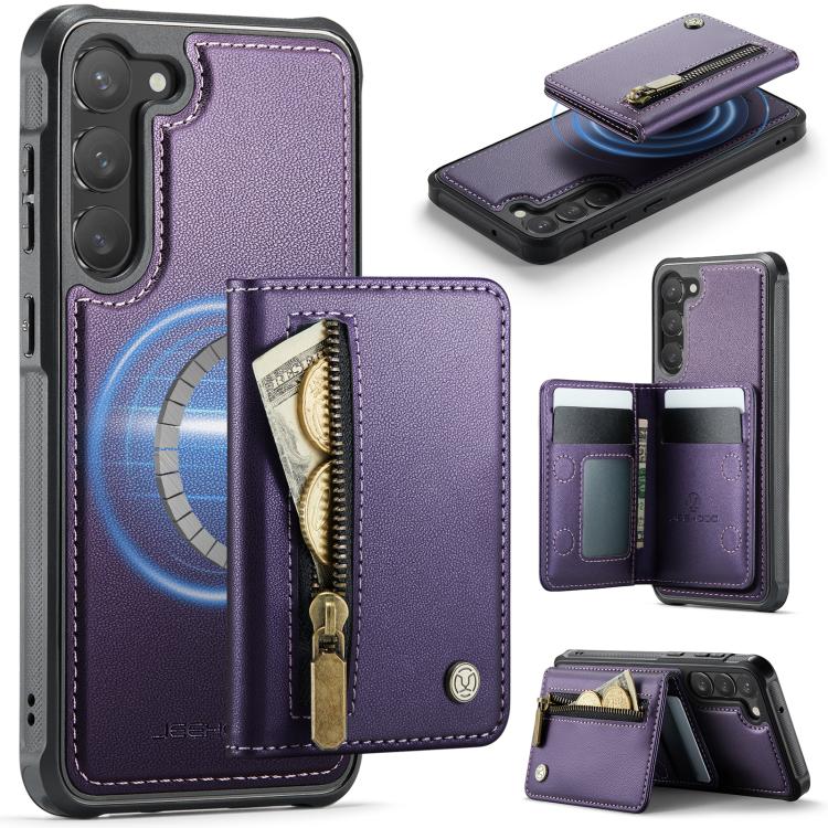 JEEHOOD J12 Exquisite RFID MagSafe Zipper Card Bag Phone Case, For Galaxy S26 FE 5G, For Samsung Galaxy S26+ 5G, For Samsung Galaxy S26 Ultra 5G, For Samsung Galaxy S26 5G, For Samsung Galaxy S25 FE 5G, For Samsung Galaxy S25 Edge 5G                   ...