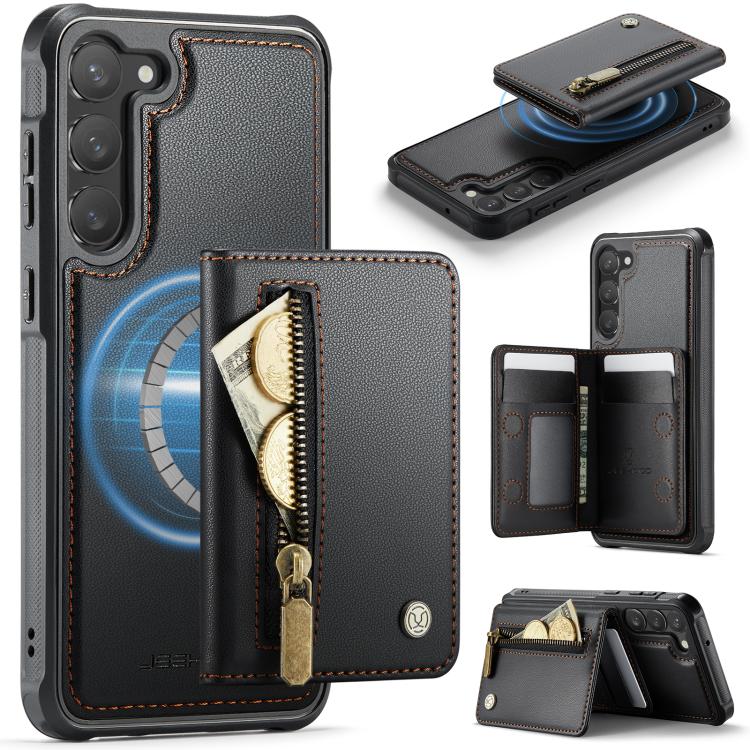 JEEHOOD J12 Exquisite RFID MagSafe Zipper Card Bag Phone Case, For Galaxy S26 FE 5G, For Samsung Galaxy S26+ 5G, For Samsung Galaxy S26 Ultra 5G, For Samsung Galaxy S26 5G, For Samsung Galaxy S25 FE 5G, For Samsung Galaxy S25 Edge 5G                   ...