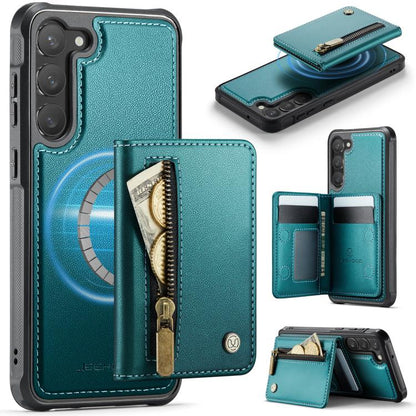JEEHOOD J12 Exquisite RFID MagSafe Zipper Card Bag Phone Case, For Galaxy S26 FE 5G, For Samsung Galaxy S26+ 5G, For Samsung Galaxy S26 Ultra 5G, For Samsung Galaxy S26 5G, For Samsung Galaxy S25 FE 5G, For Samsung Galaxy S25 Edge 5G                   ...