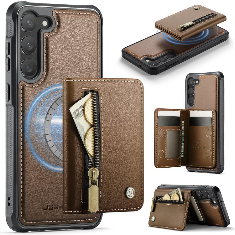 JEEHOOD J12 Exquisite RFID MagSafe Zipper Card Bag Phone Case, For Galaxy S26 FE 5G, For Samsung Galaxy S26+ 5G, For Samsung Galaxy S26 Ultra 5G, For Samsung Galaxy S26 5G, For Samsung Galaxy S25 FE 5G, For Samsung Galaxy S25 Edge 5G                   ...