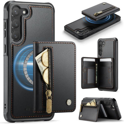 JEEHOOD J12 Exquisite RFID MagSafe Zipper Card Bag Phone Case, For Galaxy S26 FE 5G, For Samsung Galaxy S26+ 5G, For Samsung Galaxy S26 Ultra 5G, For Samsung Galaxy S26 5G, For Samsung Galaxy S25 FE 5G, For Samsung Galaxy S25 Edge 5G                   ...