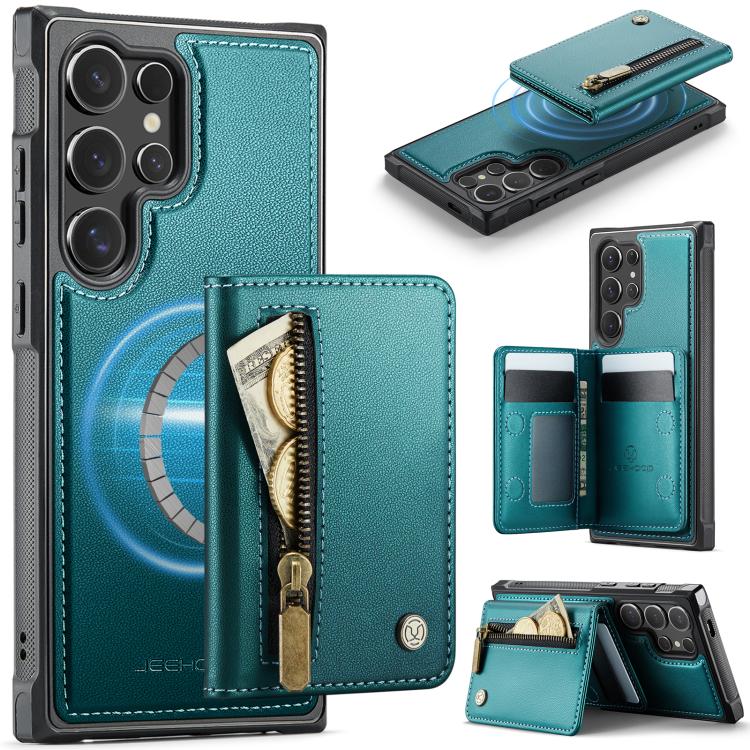 JEEHOOD J12 Exquisite RFID MagSafe Zipper Card Bag Phone Case, For Galaxy S26 FE 5G, For Samsung Galaxy S26+ 5G, For Samsung Galaxy S26 Ultra 5G, For Samsung Galaxy S26 5G, For Samsung Galaxy S25 FE 5G, For Samsung Galaxy S25 Edge 5G                   ...