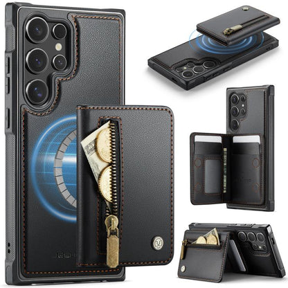 JEEHOOD J12 Exquisite RFID MagSafe Zipper Card Bag Phone Case, For Galaxy S26 FE 5G, For Samsung Galaxy S26+ 5G, For Samsung Galaxy S26 Ultra 5G, For Samsung Galaxy S26 5G, For Samsung Galaxy S25 FE 5G, For Samsung Galaxy S25 Edge 5G                   ...