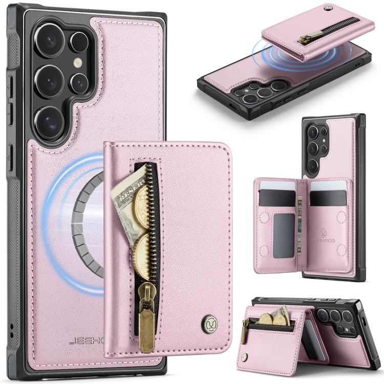 JEEHOOD J12 Exquisite RFID MagSafe Zipper Card Bag Phone Case, For Galaxy S26 FE 5G, For Samsung Galaxy S26+ 5G, For Samsung Galaxy S26 Ultra 5G, For Samsung Galaxy S26 5G, For Samsung Galaxy S25 FE 5G, For Samsung Galaxy S25 Edge 5G                   ...