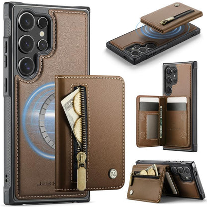 JEEHOOD J12 Exquisite RFID MagSafe Zipper Card Bag Phone Case, For Galaxy S26 FE 5G, For Samsung Galaxy S26+ 5G, For Samsung Galaxy S26 Ultra 5G, For Samsung Galaxy S26 5G, For Samsung Galaxy S25 FE 5G, For Samsung Galaxy S25 Edge 5G                   ...
