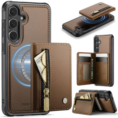 JEEHOOD J12 Exquisite RFID MagSafe Zipper Card Bag Phone Case, For Galaxy S26 FE 5G, For Samsung Galaxy S26+ 5G, For Samsung Galaxy S26 Ultra 5G, For Samsung Galaxy S26 5G, For Samsung Galaxy S25 FE 5G, For Samsung Galaxy S25 Edge 5G                   ...